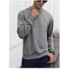 imageOYOANGLE Mens Crewneck Sweatshirts Long Sleeve Drop Shoulder Basic Solid Thermal Casual Pullover ShirtDark Grey