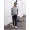 imageOYOANGLE Mens Crewneck Sweatshirts Long Sleeve Drop Shoulder Basic Solid Thermal Casual Pullover ShirtDark Grey
