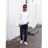 imageOYOANGLE Mens Crewneck Sweatshirts Long Sleeve Drop Shoulder Basic Solid Thermal Casual Pullover ShirtWhite
