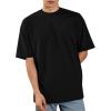 imageOYOANGLE Mens Fashion Short Sleeve Oversized Tshirts Workout Pullover Drop Shoulder Tee Shirt Solid Color Casual TeesBlack