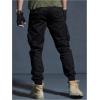 imageOYOANGLE Mens Jogger Cargo Pants Flap Pocket Lightweight Outdoor Hiking Work PantsBlack