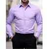 imageOYOANGLE Mens Long Sleeve Button Down Shirts Geo Print Business Casual Formal Dress ShirtsLight Purple