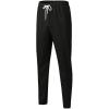imageOYOANGLE Mens Textured Drawstring Tapered Pants Solid Business Casual Trousers with PocketBlack