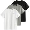 imageOYOANGLE Mens 3 Pack Letter Graphic Print Tees Slogan Short Sleeve T Shirt Summer Casual TopsBlack Green White