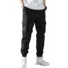 imageOYOANGLE Mens Casual Cargo Joggers Track Jogging Drawstring Waist Jogger Trousers Sweatpants with PocketBlack