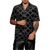 imageOYOANGLE Mens Rhinestone Sparkly Plaid Button Down Shirt Party Short Sleeve Collared ShirtsBlack