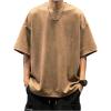 imageOYOANGLE Mens Vintage Half Sleeve TShirt Oversized Drop Shoulder Summer Tee TopKhkai
