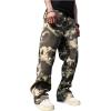 imageOYOANGLE Mens Y2K Camo Print Cargo Pants Drawstring Waist Casual Sweatpants with PocketKhaki
