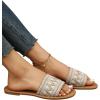 imageOYOANGLE Womens Boho Style Embroidered Flat Sandals Slide Sandals Fashion Flat Sandals Beach SlippersBeige