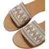 imageOYOANGLE Womens Boho Style Embroidered Flat Sandals Slide Sandals Fashion Flat Sandals Beach SlippersBeige