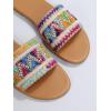 imageOYOANGLE Womens Boho Style Embroidered Flat Sandals Slide Sandals Fashion Flat Sandals Beach SlippersBrown Multi