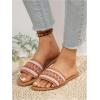 imageOYOANGLE Womens Boho Style Embroidered Flat Sandals Slide Sandals Fashion Flat Sandals Beach SlippersBurnt Orange