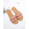 imageOYOANGLE Womens Boho Style Embroidered Flat Sandals Slide Sandals Fashion Flat Sandals Beach SlippersBurnt Orange