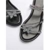 imageOYOANGLE Womens Rhinestone Butterfly Flat Sandals Strappy Open Toe Slip On Slides Casual Elegant SlippersBlack
