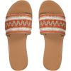 imageOYOANGLE Womens Boho Style Embroidered Flat Sandals Slide Sandals Fashion Flat Sandals Beach SlippersBurnt Orange