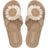 imageOYOANGLE Womens Floral Decor Open Toe Linen Flip Flops Slipper Summer Vacation Slip on Slide SandalKhaki