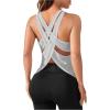 imageOYOANGLE Womens Sleeveless Workout Tops Racerback Athletic Loose Shirts Lightweight Yoga Gym Clothes Running Tank TopsGrey
