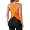 imageOYOANGLE Womens Sleeveless Workout Tops Racerback Athletic Loose Shirts Lightweight Yoga Gym Clothes Running Tank TopsOrange