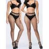image:imageOYOANGLE Womens 4 Pairs Hollow Out Fishnet Mesh Tights See Through High Waist Sheer PantyhoseBlack