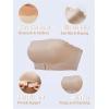 image:imageOYOANGLE Womens Front Closure Strapless Bra Scallop Trim Wireless Bandeau Comfy Tube Top BrasApricot