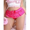 image:imageOYOANGLE Womens Plus Size Satin Panties Layered Ruffle Mid Rise Full Coverage Briefs Silky Coquette UnderwearHot Pink