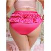 image:imageOYOANGLE Womens Plus Size Satin Panties Layered Ruffle Mid Rise Full Coverage Briefs Silky Coquette UnderwearHot Pink