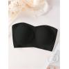 image:imageOYOANGLE Womens Plus Size Strapless Bra Non Slip Ribbed Tube Top Bralettes Comfortable Padded Bandeau BrasBlack