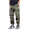 image:imageOYOANGLE Mens Camo Print Drawstring Elastic Waist Jogger Pants FLA Pocket Cargo PantsArmy Green