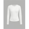 image:imageOYOANGLE Girls Long Sleeve T Shirt 3 Pack Crew Neck Basic Fitted Tee Shirts Solid Fall Layering TopsDark Grey