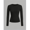 image:imageOYOANGLE Girls Long Sleeve T Shirt 3 Pack Crew Neck Basic Fitted Tee Shirts Solid Fall Layering TopsLight Grey