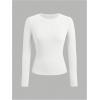 image:imageOYOANGLE Girls Long Sleeve T Shirt 3 Pack Crew Neck Basic Fitted Tee Shirts Solid Fall Layering TopsLight Grey