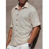 image:imageOYOANGLE Mens Sequin Shiny Button Down Shirt Short Sleeve Collared Shirts Party Holiday TopsGold