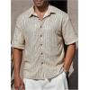 image:imageOYOANGLE Mens Sequin Shiny Button Down Shirt Short Sleeve Collared Shirts Party Holiday TopsGold