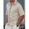 image:imageOYOANGLE Mens Sequin Shiny Button Down Shirt Short Sleeve Collared Shirts Party Holiday TopsGold