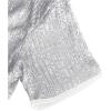 image:imageOYOANGLE Mens Sequin Shiny Button Down Shirt Short Sleeve Collared Shirts Party Holiday TopsWhite