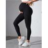 image:imageOYOANGLE Womens Maternity High Waisted Ribbed Leggings Over The Belly Pregnancy Yoga PantsBlack