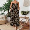 image:imageOYOANGLE Womens Plus Size Printed Wide Leg Jumpsuits Boho Spaghetti Strap Long Pants Romper with PocketMulticolor