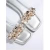image:imageOYOANGLE Womens Rhinestone Flower Decor Clear Strap Sandals Square Toe Flat SandalsBright Silver