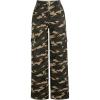 image:imageOYOANGLE Girls Camo Print Cargo Pants Flap Pocket Mid Waist Wide Leg Casual JeansYellow