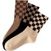 image:imageOYOANGLE Womens 3 Pair Pack Fun Plaid Pattern Funny Novelty Crew SocksMulticolor