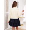 image:imageOYOANGLE Girls Cute 2 Piece Outfits Long Sleeve Bow Sweatshirts and Layered Ruffle Short Skirt SetsApricot Black
