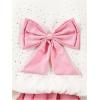 image:imageOYOANGLE Girls Cute 2 Piece Outfits Long Sleeve Bow Sweatshirts and Layered Ruffle Short Skirt SetsPink
