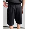 image:imageOYOANGLE Mens Classic Pleat Front Golf Shorts Zipper Fly Elastic Waistband Business Casual ShortsBlack