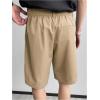 image:imageOYOANGLE Mens Classic Pleat Front Golf Shorts Zipper Fly Elastic Waistband Business Casual ShortsKhaki