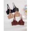 image:imageOYOANGLE Womens 3 Pack Underwire Bra No Padding Push Up Comfortable Everyday BrasBlack Beige