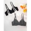 image:imageOYOANGLE Womens 3 Pack Underwire Bra No Padding Push Up Comfortable Everyday BrasBlack White Grey