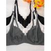 image:imageOYOANGLE Womens 3 Pack Underwire Bra No Padding Push Up Comfortable Everyday BrasBlack White Grey