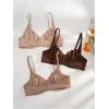 image:imageOYOANGLE Womens 3 Pack Underwire Bra No Padding Push Up Comfortable Everyday BrasMulticolor