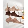 image:imageOYOANGLE Womens 3 Pack Underwire Bra No Padding Push Up Comfortable Everyday BrasMulticolor