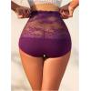 image:imageOYOANGLE Womens Lace Sheer Maternity Underwear High Waist Comfy Pregnancy PantiesPurple